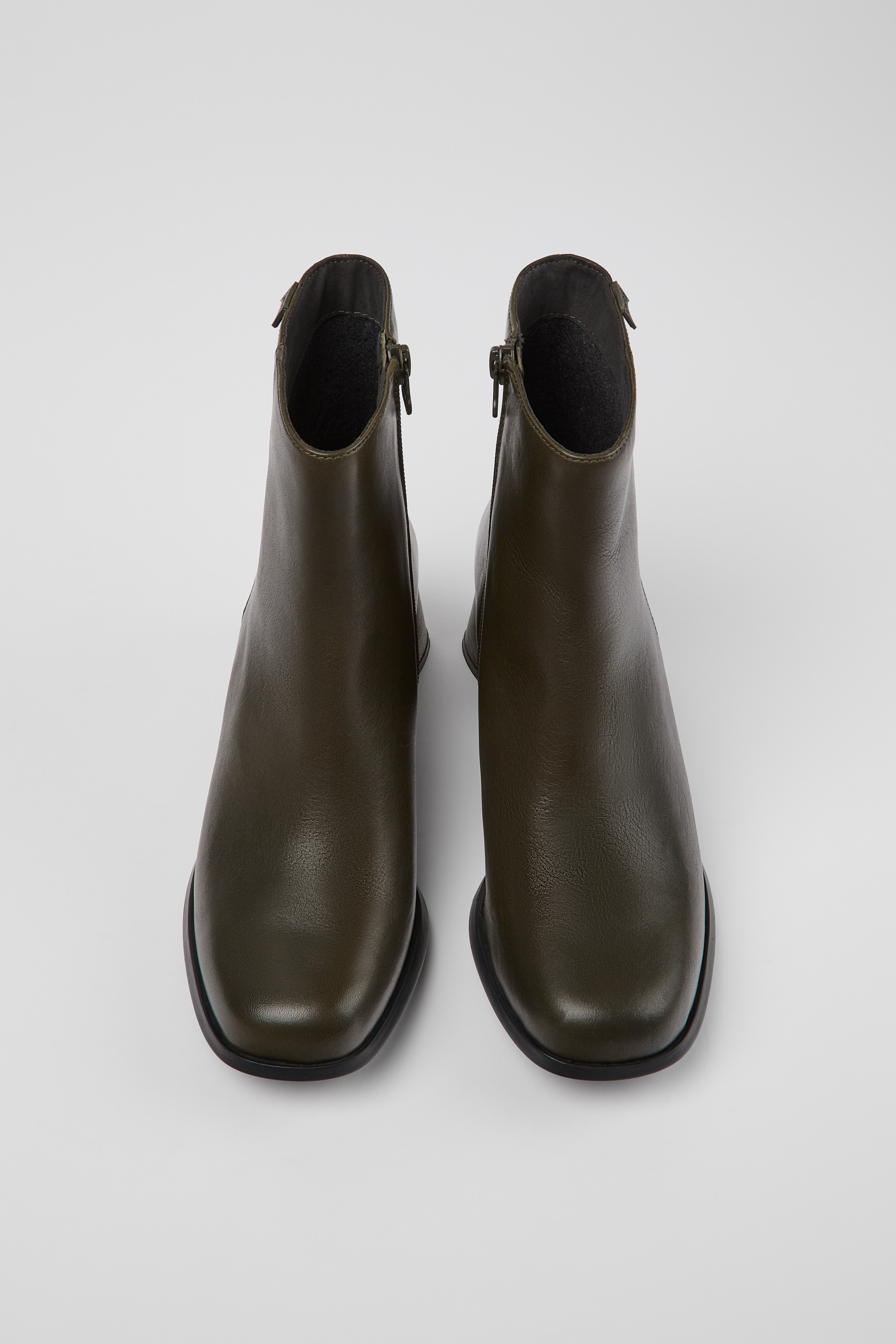 Kiara - Green leather and recycled PET boots for women