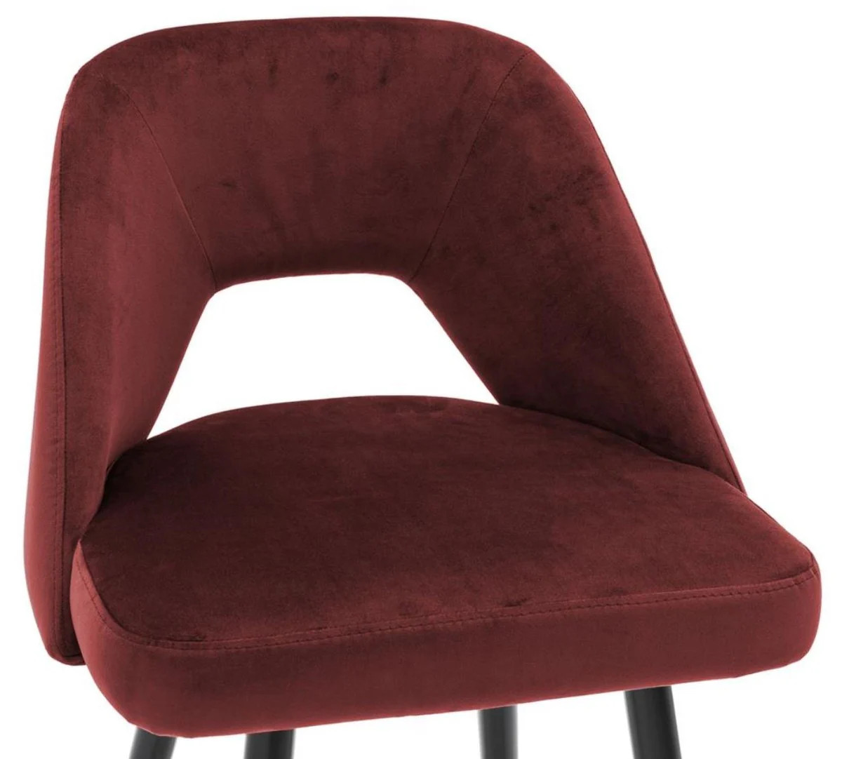 Casa Padrino luxury bar stool bordeaux red / black 50 x 50 x H. 100 cm - Luxury Bar Stools with Backrest