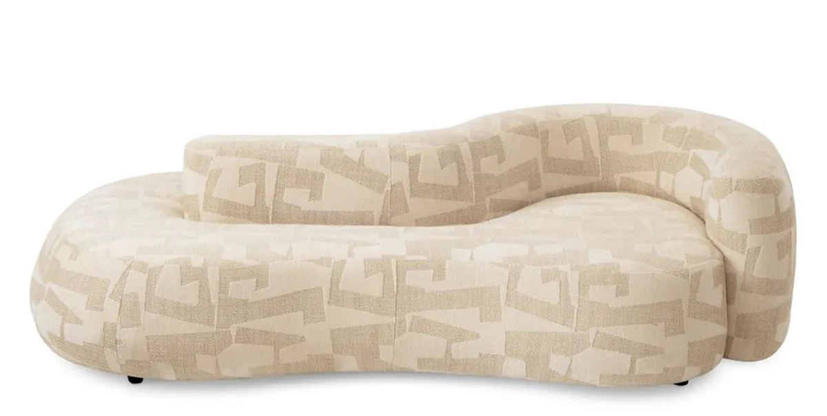 Casa Padrino sof¨¢ de lujo arena / negro 223 cm - Interior de sal¨®n e del hotel