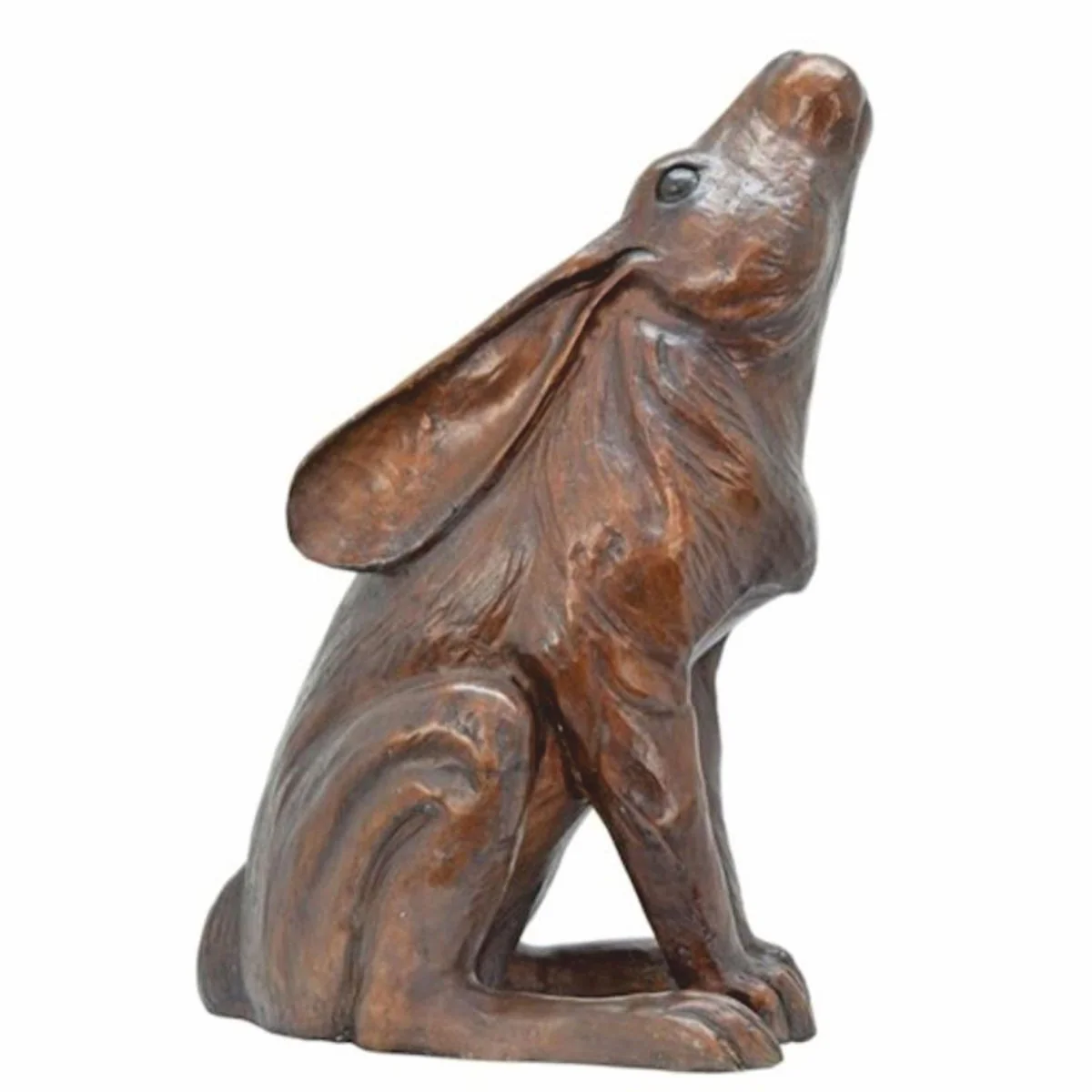 Casa Padrino escultura decorativa de bronce conejo marr¨®n A. 42 cm - Figura de jard¨ªn de bronce