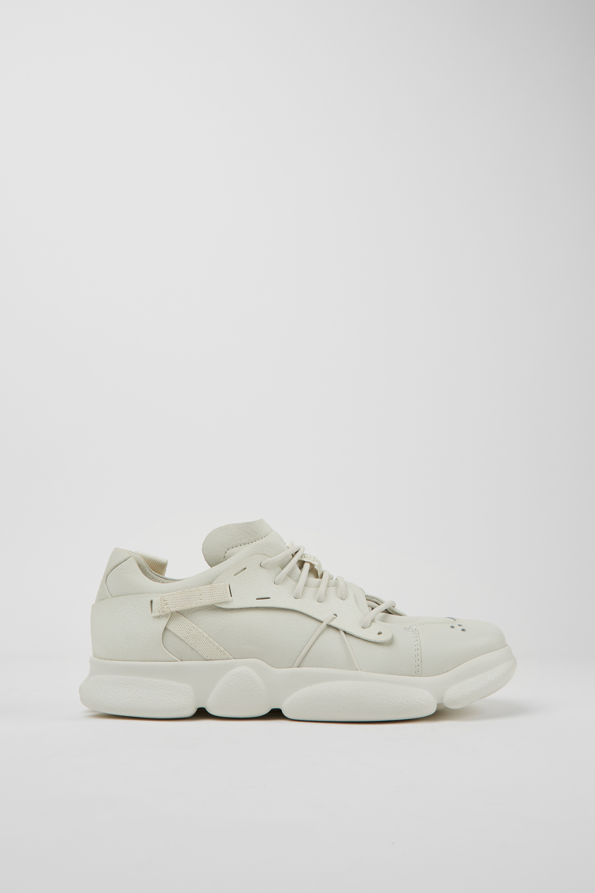 Karst - White non-dyed leather sneakers for men