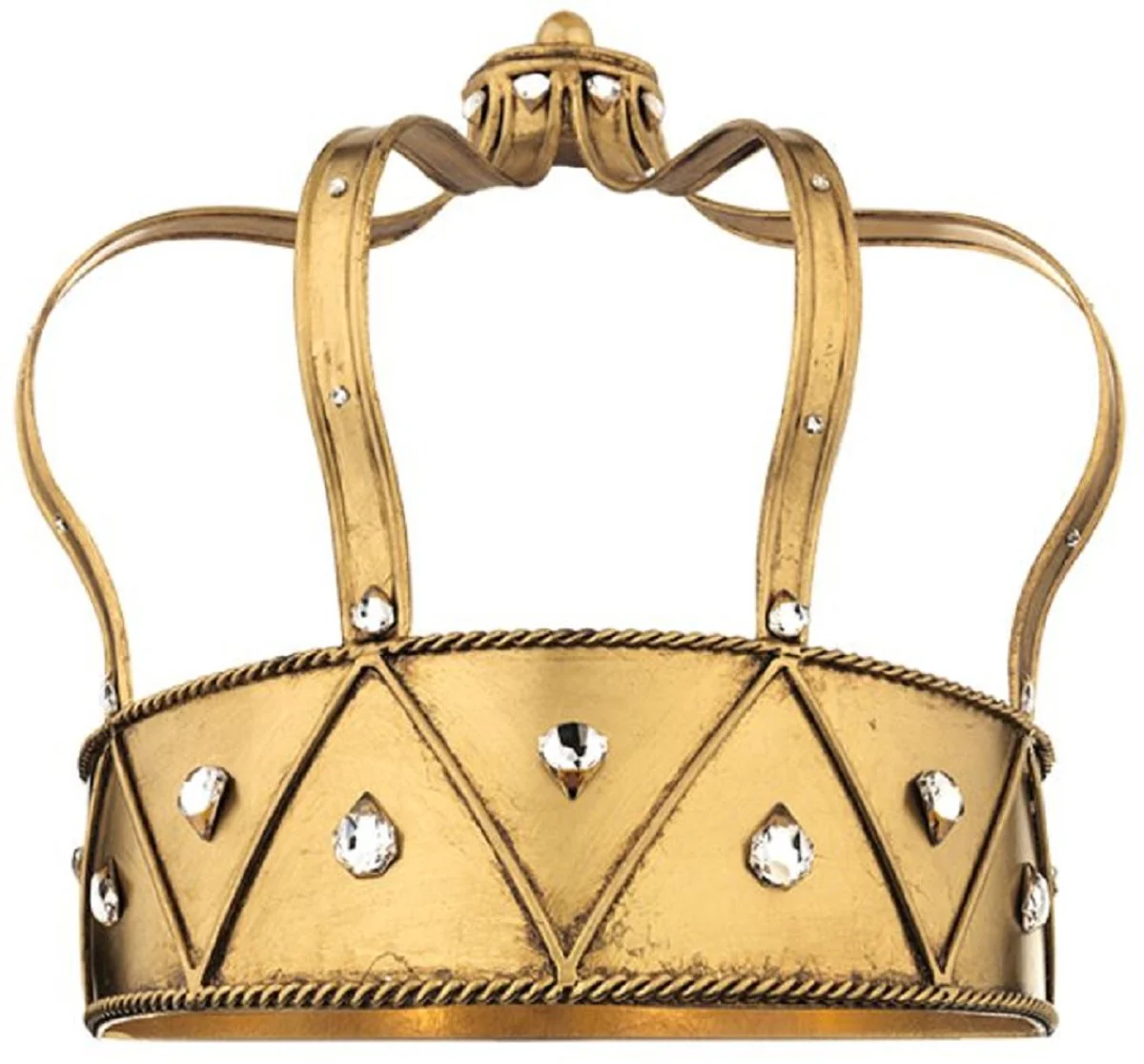 Casa Padrino lámpara de pared LED barroco de lujo corona oro 34 x 18 x A. 32 cm - Lámpara de pared de metal hecha a mano con cristal Swarovski - Lámparas de pared barrocos