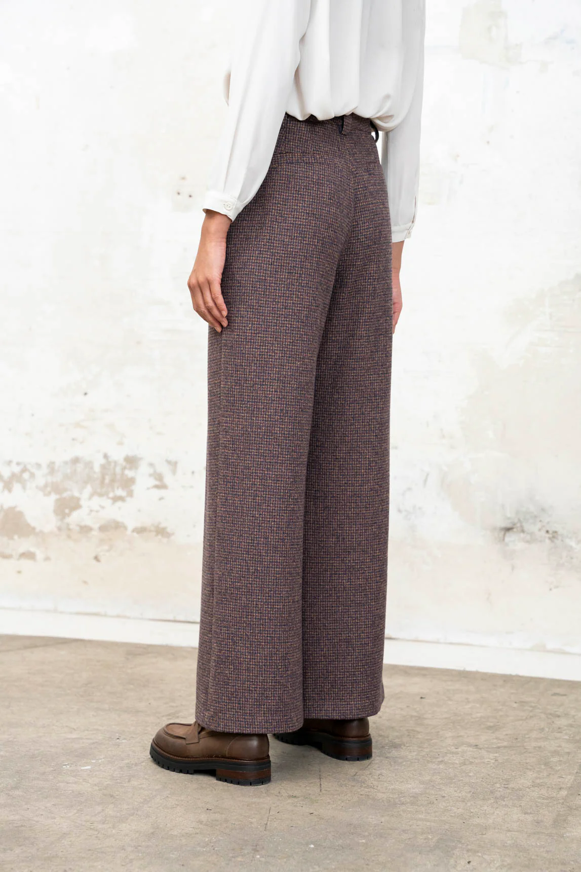 Rivera-spain Pantalón Aretha cuadros burdeos