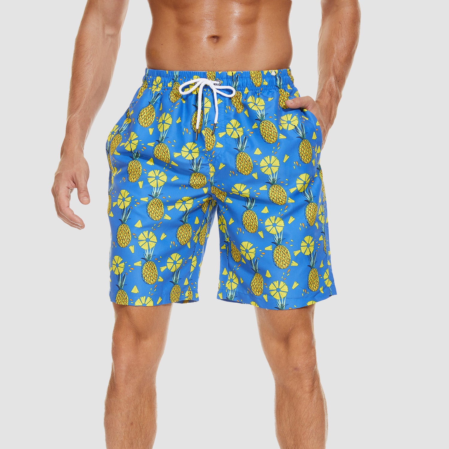 Swimming Trunks with Mesh Liner Quick Dry Funny Beachwear Shorts