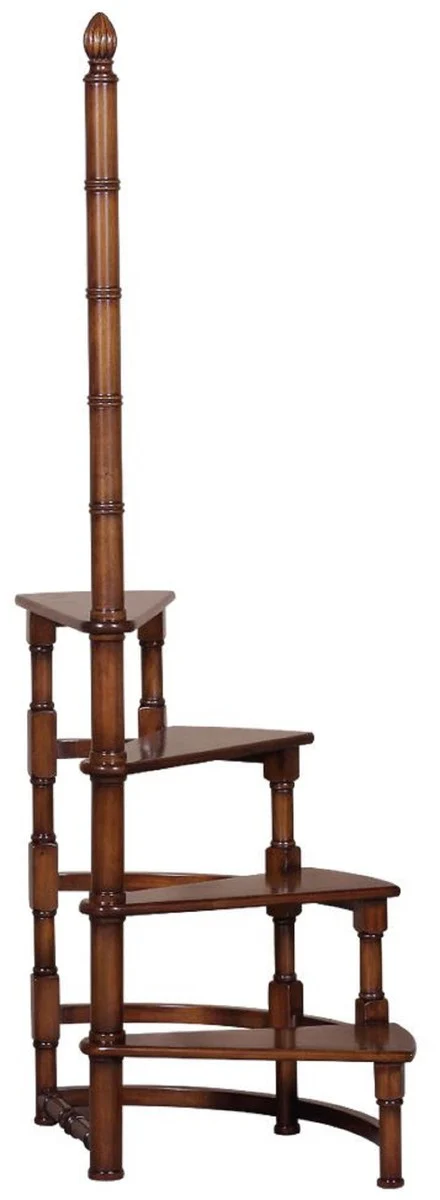 Casa Padrino escalera de biblioteca Art Nouveau de lujo marr¨®n 63 x 46 x A. 157 cm - Escalera de biblioteca de madera maciza - Mobiliario de Oficina Barroco y Art Nouveau - Calidad de Lujo