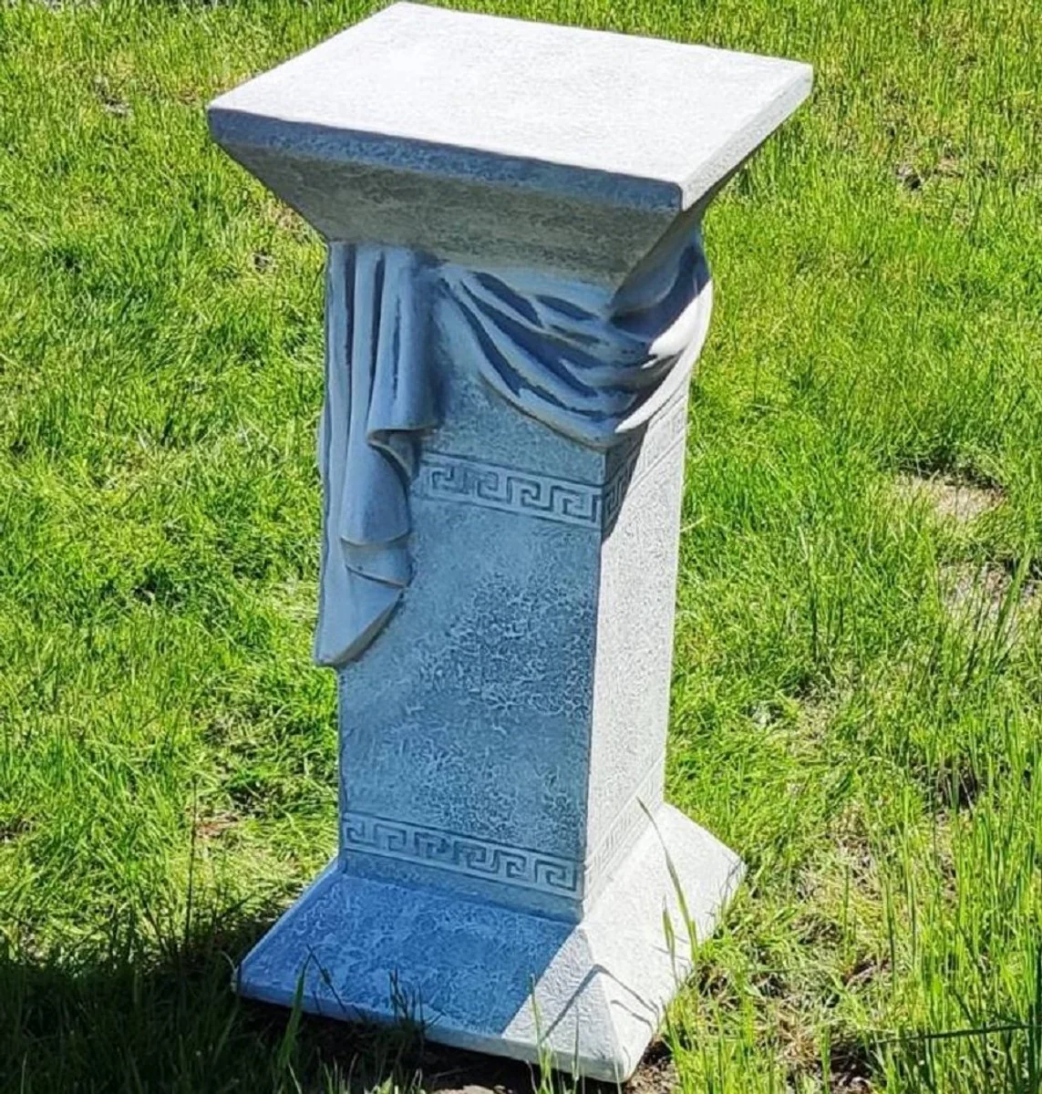 Casa Padrino Pilar Barroco Gris 30 x 30 x A. 66 cm - Magn¨ªfica Pilar de Jard¨ªn de Estilo Barroco - Decoraci¨®n Pilar de Piedra Cuadrada - Accesorios de Decoraci¨®n de Terrazas y Jardines Barrocos