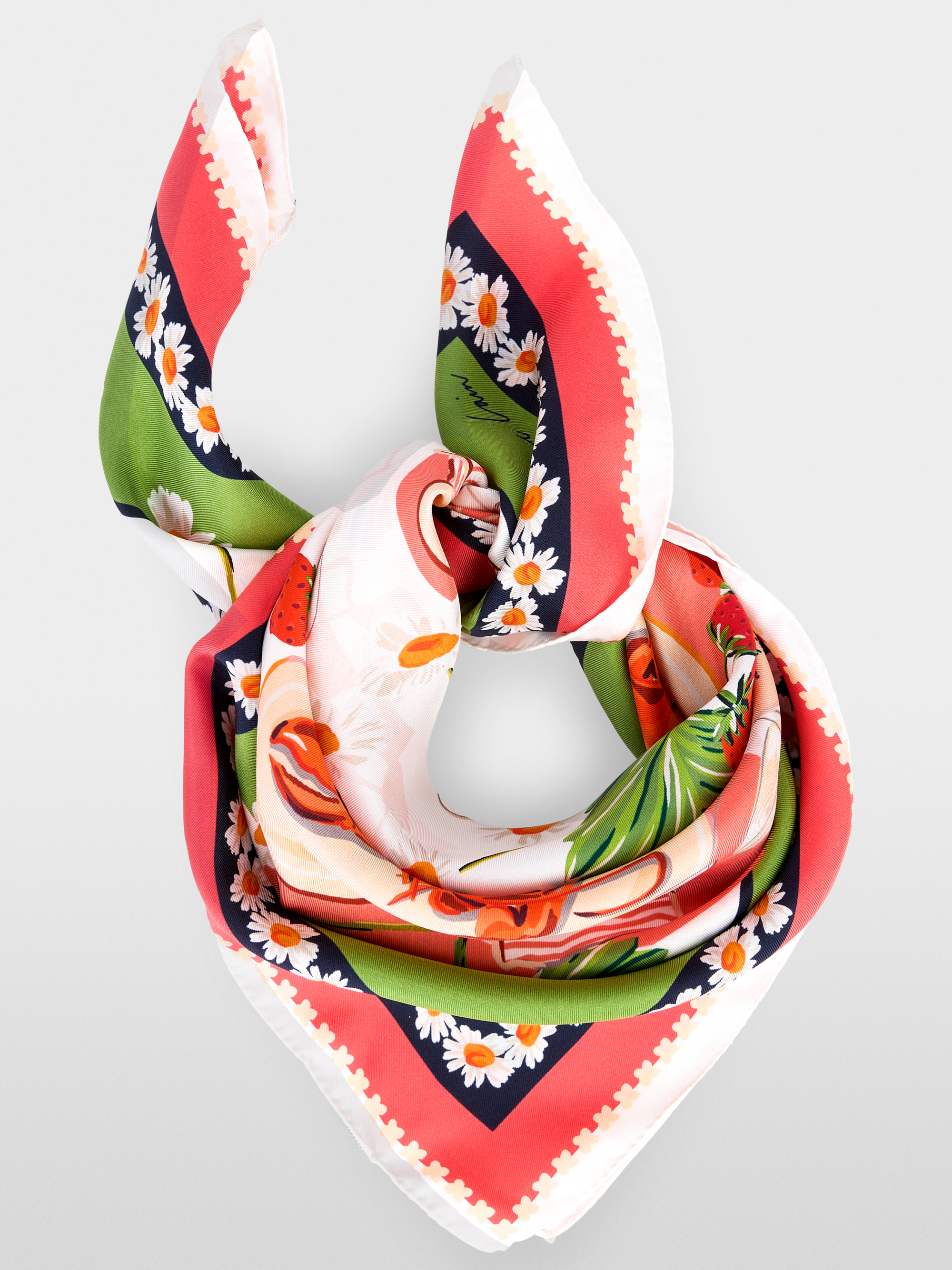 Marc-Cain Silk scarf with lobster print