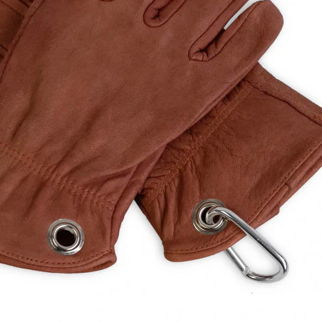 North Star Bush Gloves marrones - Guantes de trabajo con mosquetón