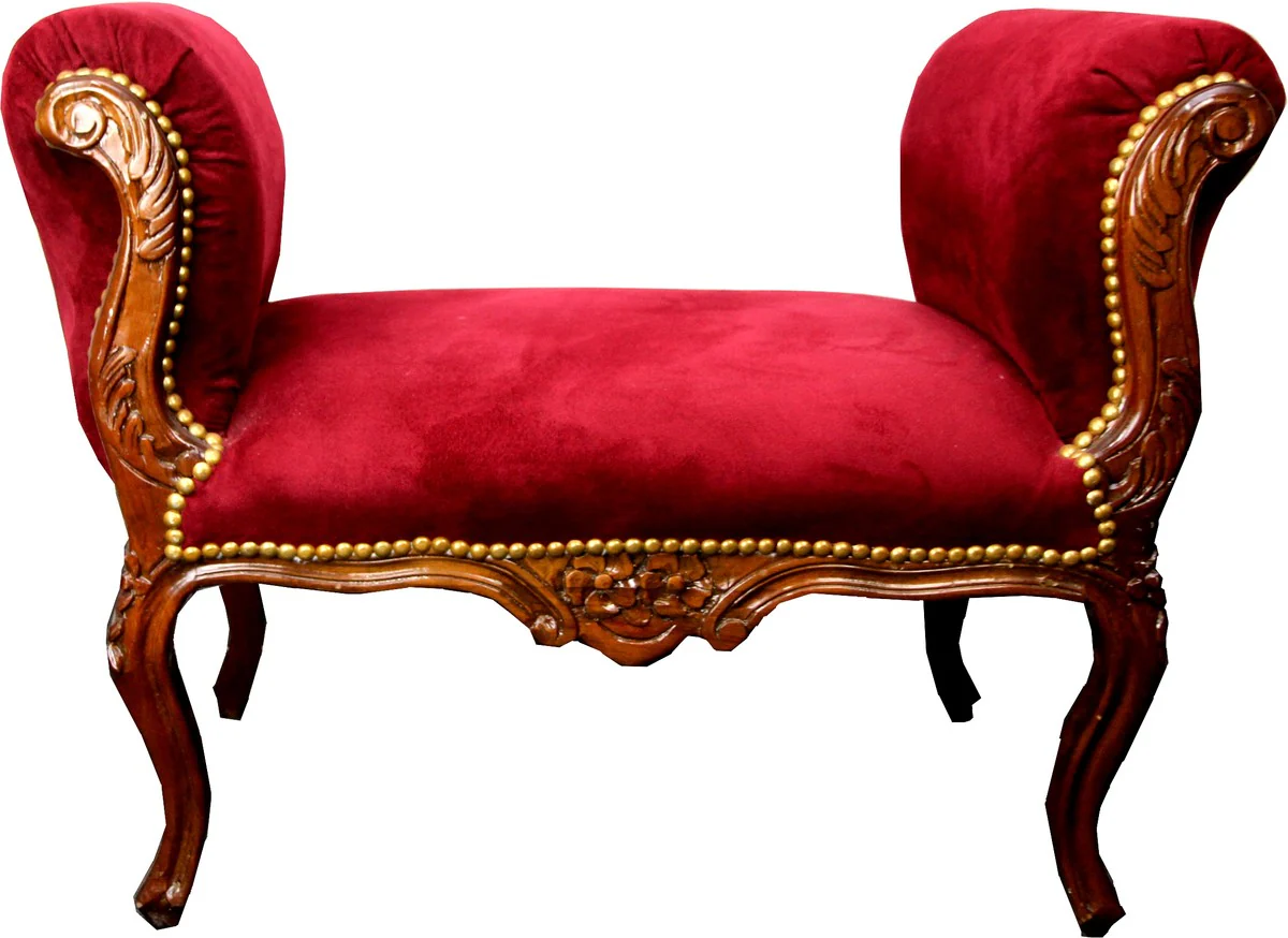 Casa Padrino Taburete Barroco Taburete Burdeos / Marr¨®n - muebles de banco