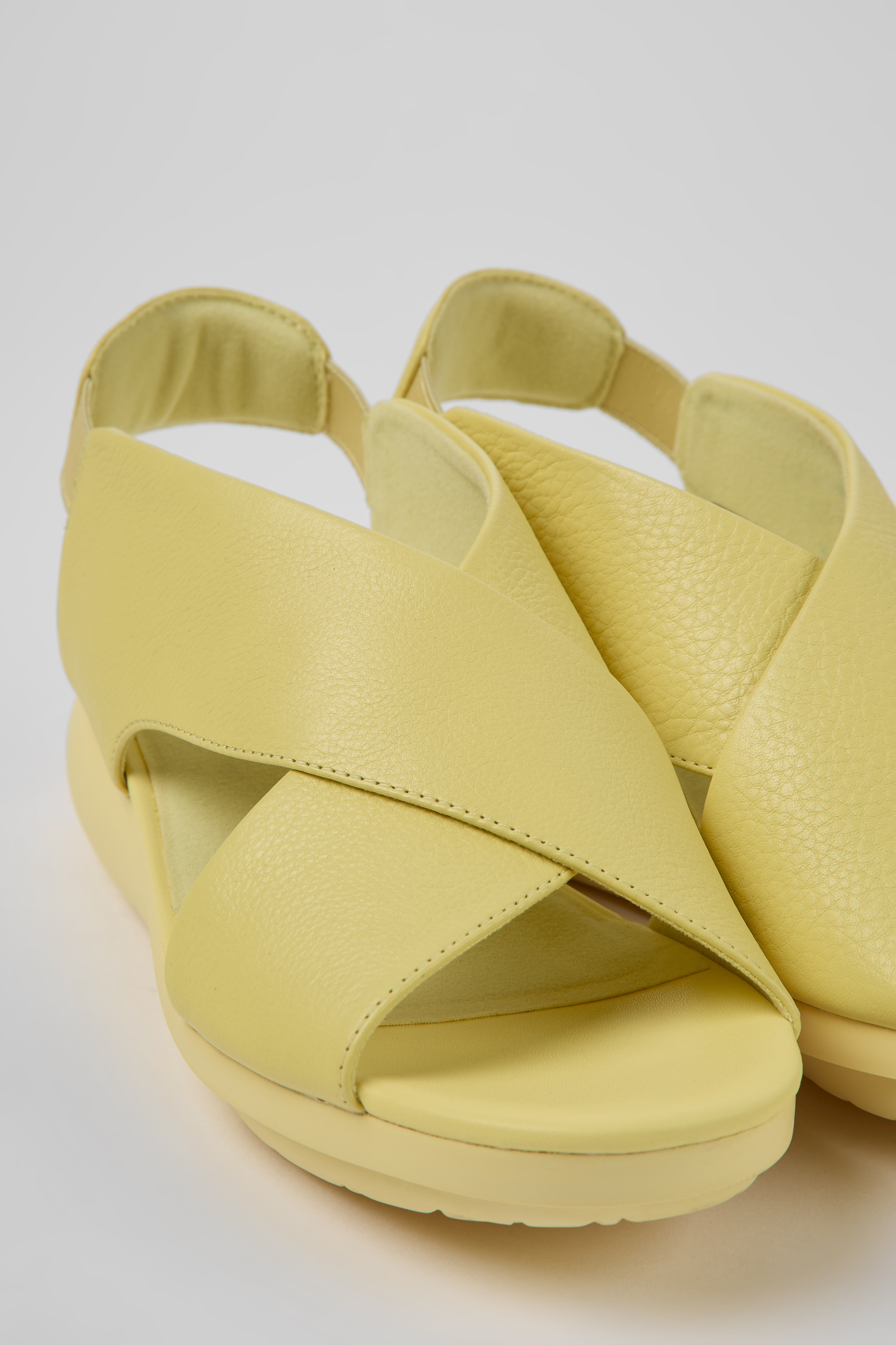 Balloon - Yellow leather sandals for women