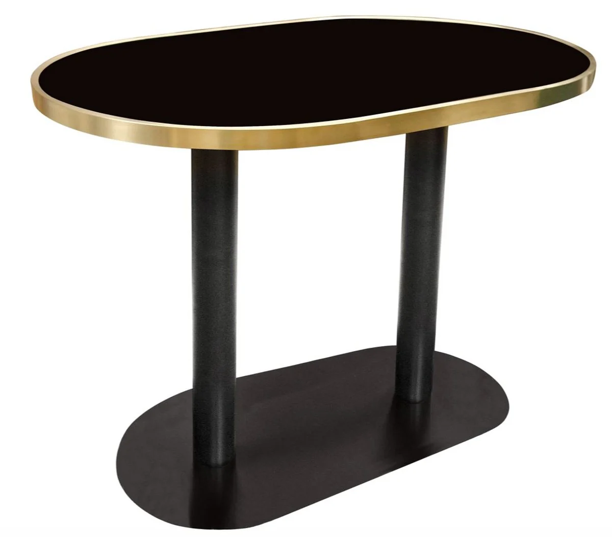 Casa Padrino mesa de comedor de lujo negro / oro 110 x 70 x H. 76 cm - muebles de comedor de dise?o