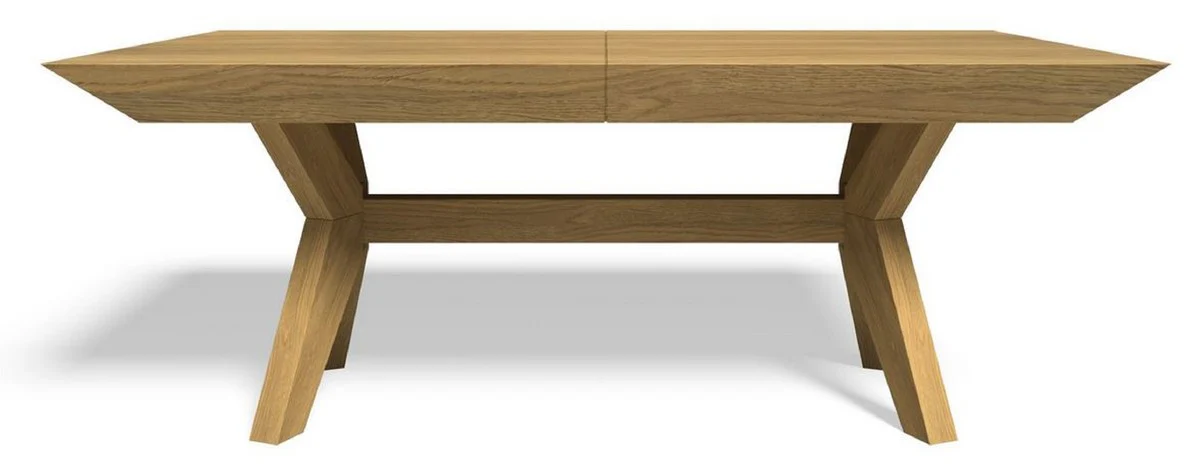 Casa Padrino mesa de comedor de lujo natural 190-382 x 110 x A. 77 cm - Mesa de cocina extensible de madera maciza - Muebles de comedor - Muebles de madera maciza - Muebles de lujo