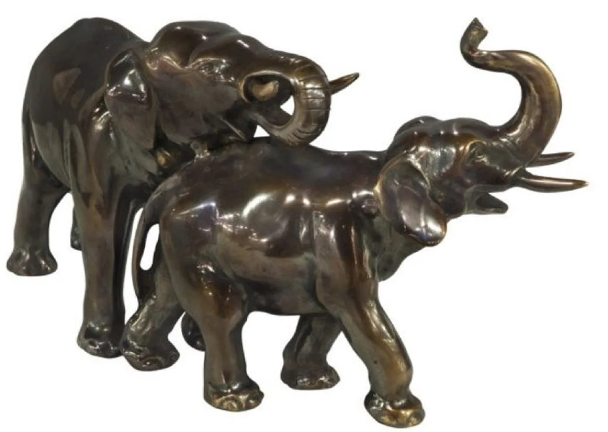 Casa Padrino bronce figura / escultura elefante par bronce 26 x 9 x H. 13 cm - Figuras de Decoración de Lujo