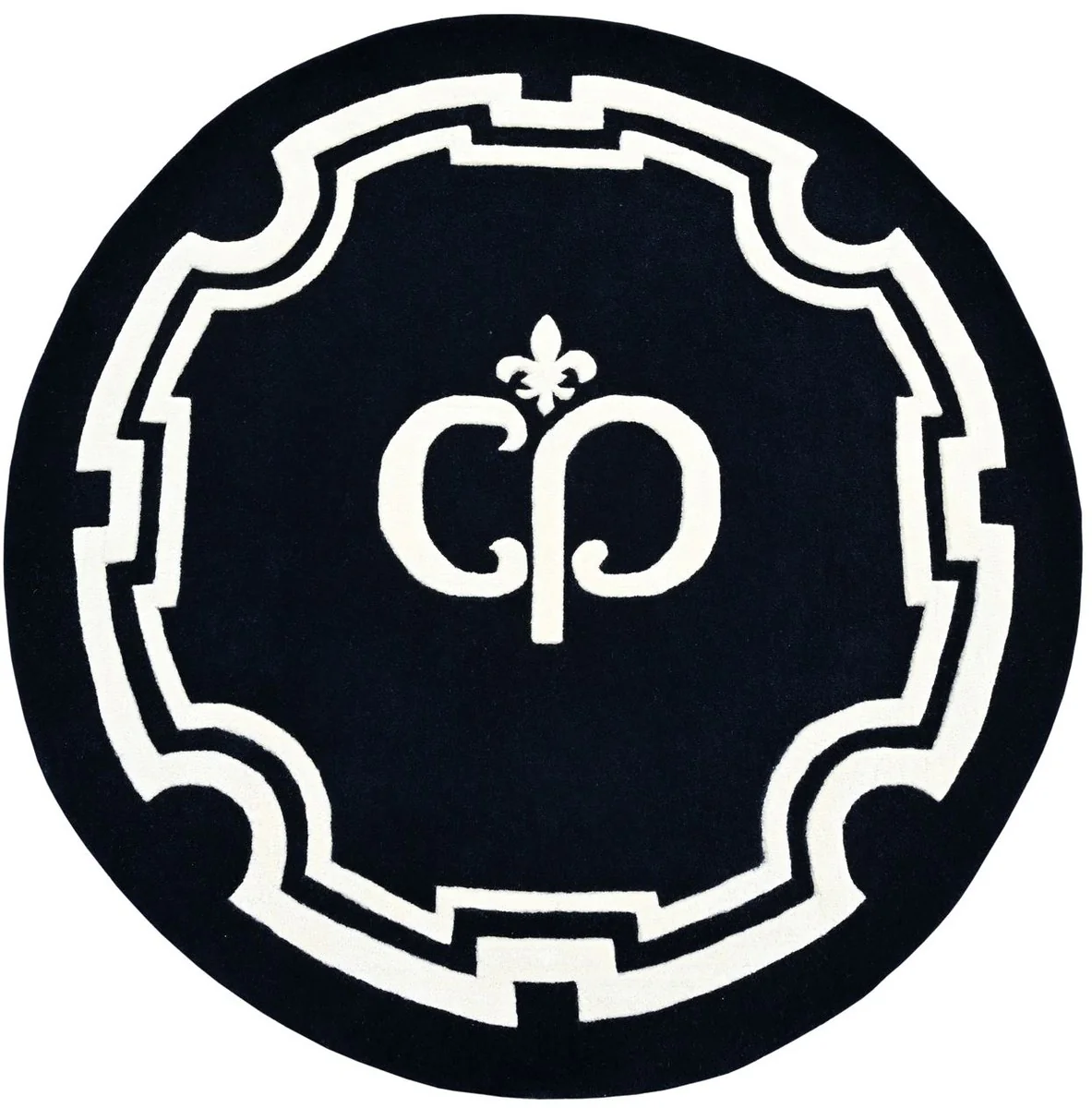 Casa Padrino Alfombra Barroco de Lujo Negro / Blanco - Varios Tamaños