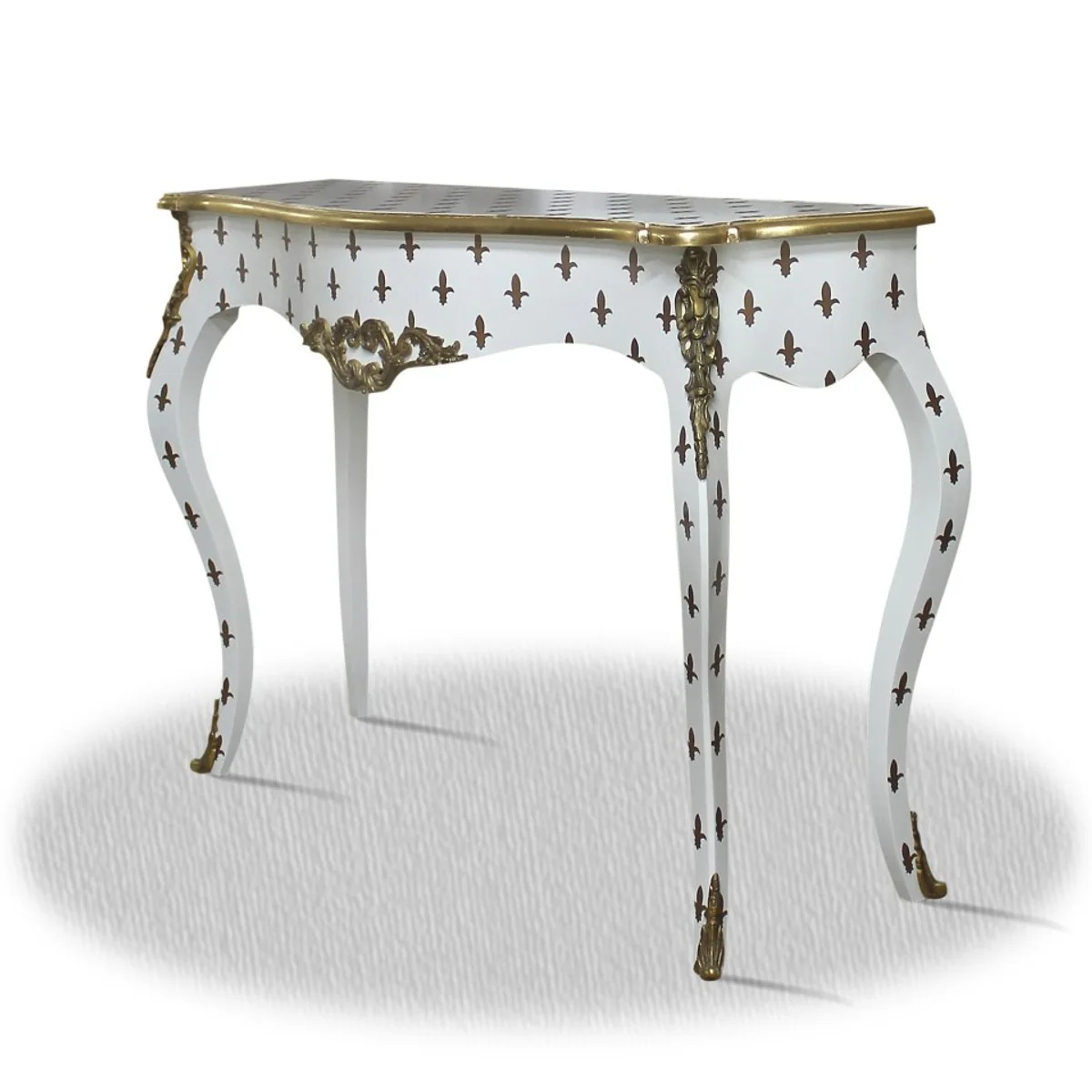 Casa Padrino baroque console white gold 100 x 40 x H. 85 cm - Baroque Console Table