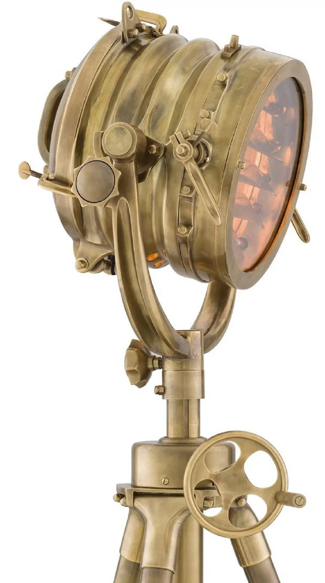 Casa Padrino lámpara de pie de lujo latón vintage 76-115 x A. 151-227 cm - Lámpara de estudio trípode - Lámparas de pie de lujo - Lámparas de pie con trípode - Luces de estudio