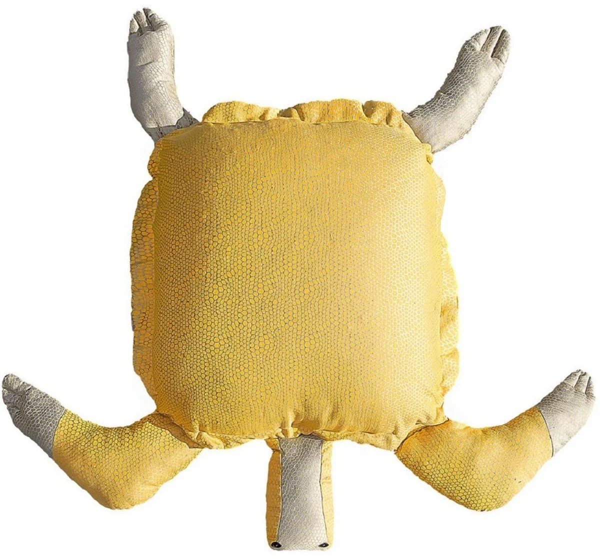 Casa Padrino puf de lujo tortuga amarillo / gris 135 x 100 x A. 35 cm - Puf flotante - Coj¨ªn de asiento hecho a mano - Decoraci¨®n de jard¨ªn - Decoraci¨®n de terraza - Decoraci¨®n de piscina