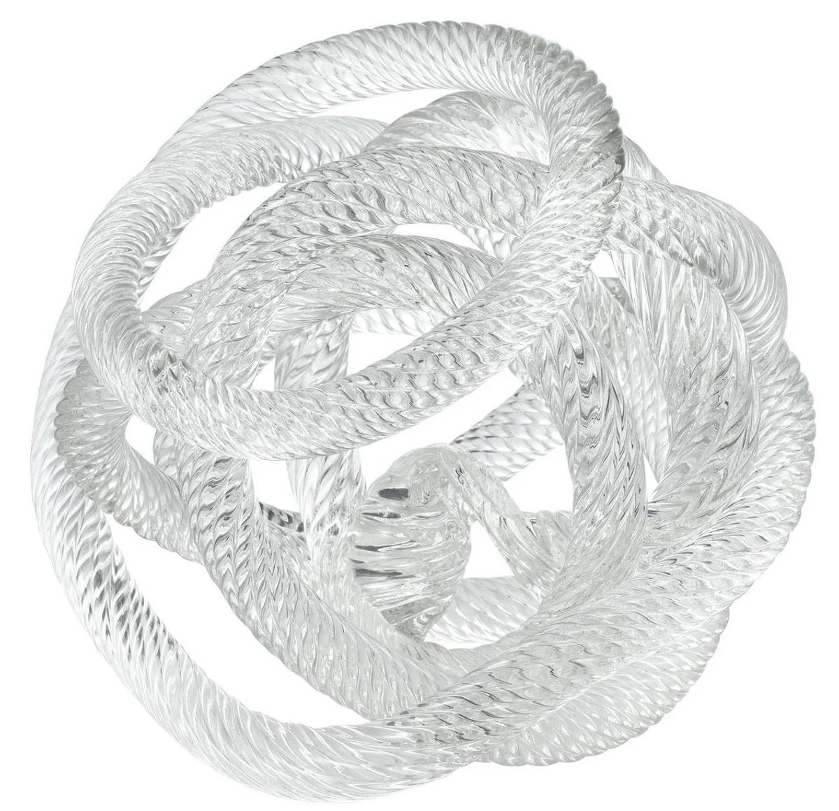 Casa Padrino decoración de escritorio de vidrio de lujo cuerda muelle náutico 20 x 20 x H. 20 cm - Accesorios de Decoración de Oficina