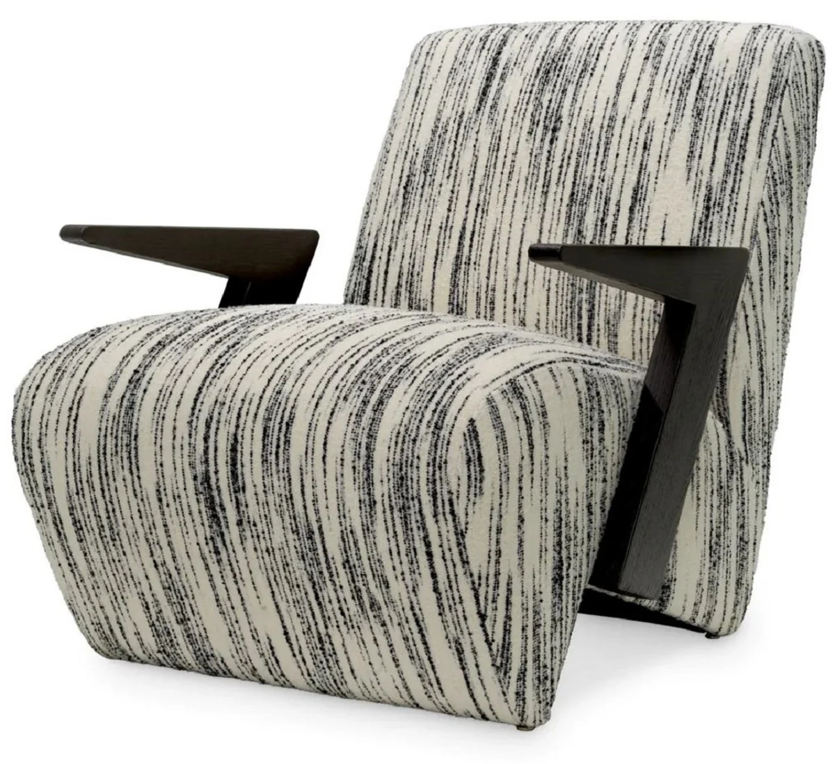 Casa Padrino Sill¨®n de Lujo Blanco / Negro 70 x 92 x A. 73 cm