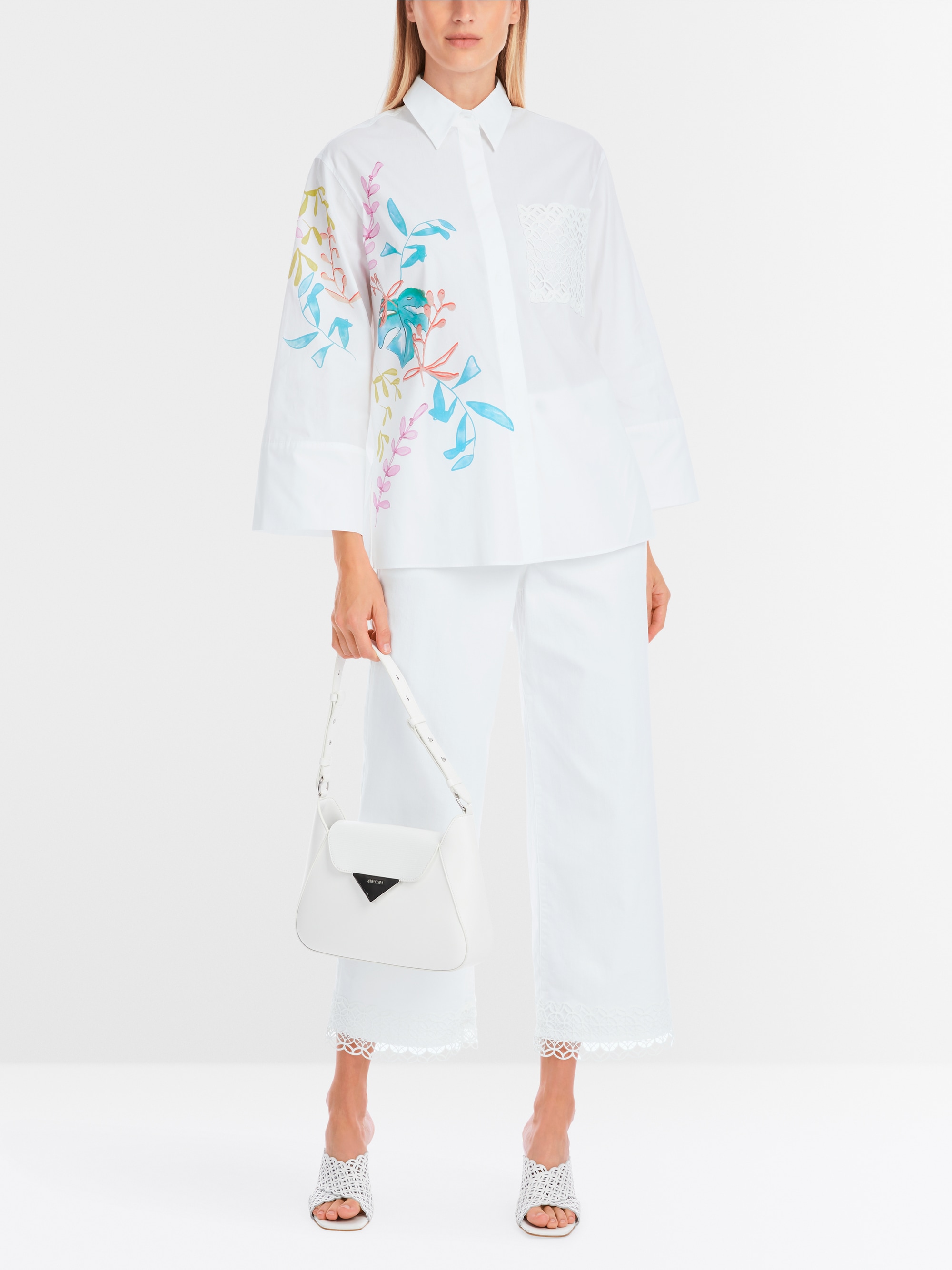 Marc-Cain Organic cotton shirt blouse with print