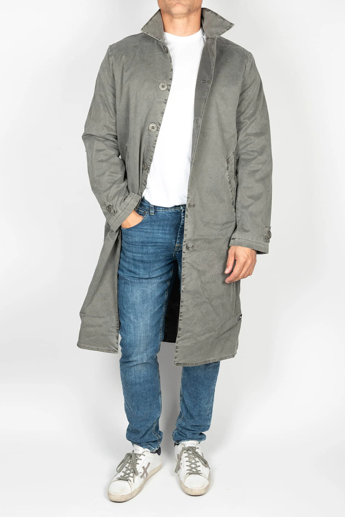 Rivera-spain Abrigo trench Keeling largo gris