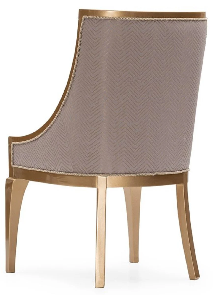 Casa Padrino silla de comedor barroco de lujo gris / oro - Silla de cocina de estilo barroco - Magn¨ªficos muebles de comedor de lujo en estilo barroco - Muebles barrocos - Noble y Magn¨ªfico