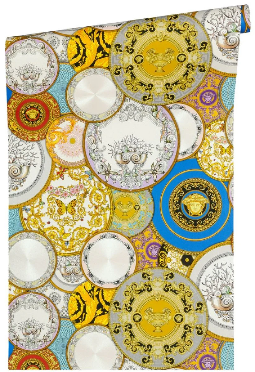 Papel pintado no tejido barroco diseñador Versace 349011 Les Etoiles de la Mer 2 multicolor - Papel Tapiz de Diseño - Alta Calidad