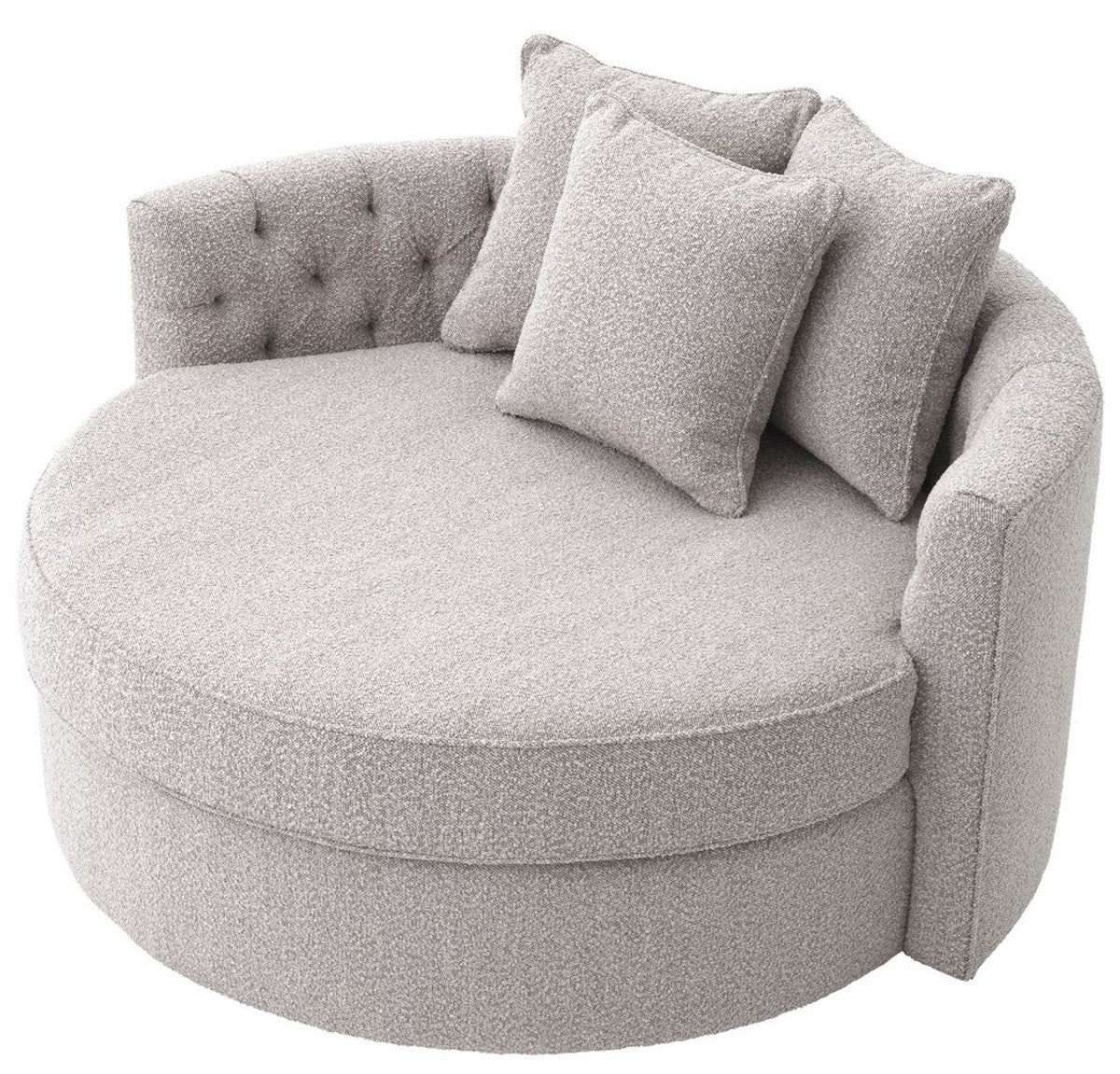 Casa Padrino sof¨¢ redondo de lujo gris 157 x 148 x A. 90 cm - Sof¨¢ de sal¨®n redondo moderno con 3 almohadas - Muebles de sal¨®n - Muebles de lujo