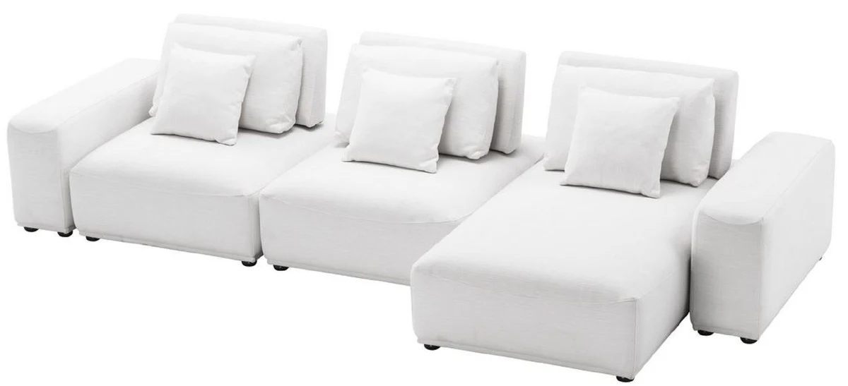 Casa Padrino paisaje residencial de lujo blanco / negro 340 x 159 x H. 83 cm - Sof¨¢ de Sala con 6 Cojines - Calidad de Lujo