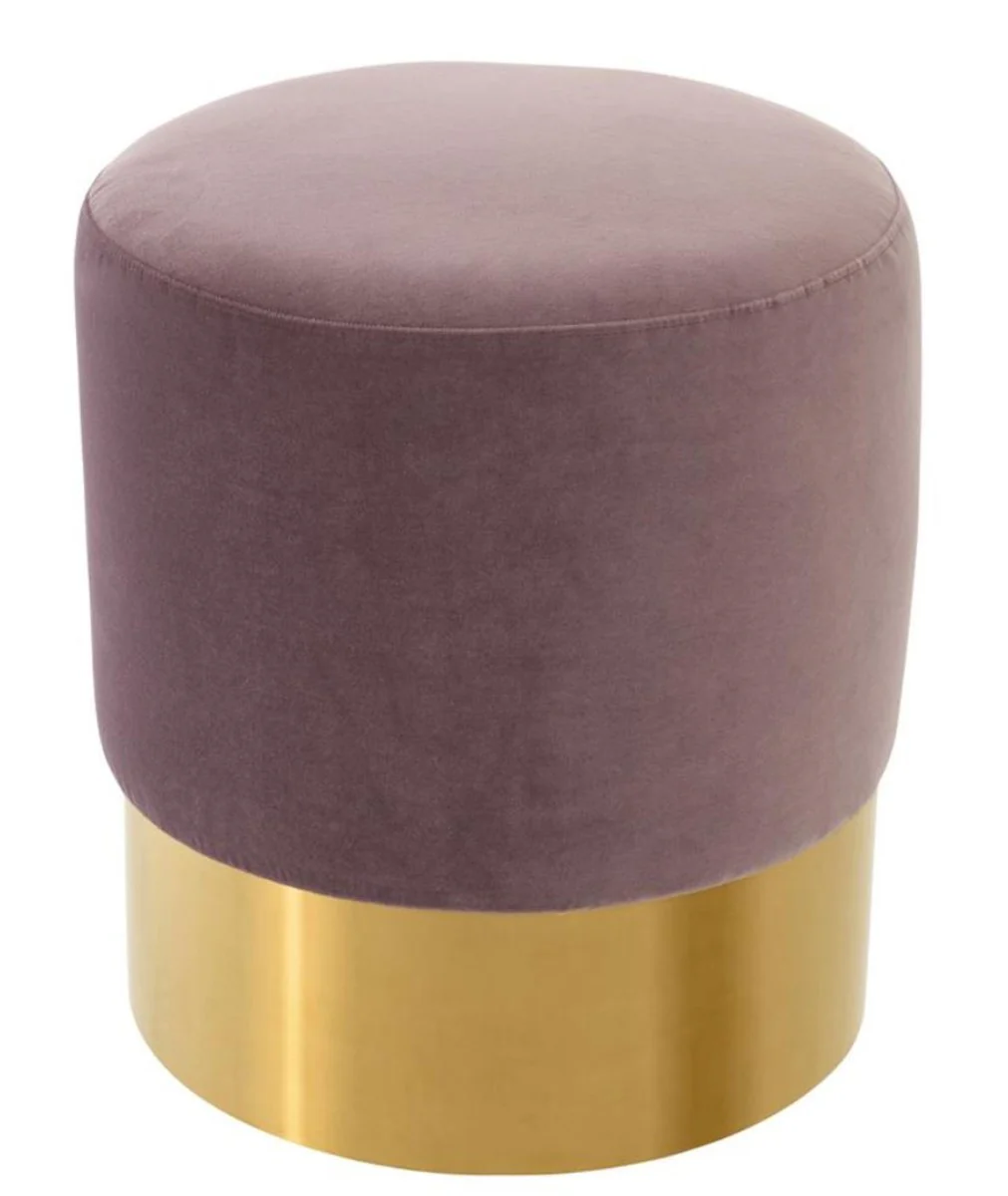 Casa Padrino taburete de lujo violeta / dorado 40 x H. 45 cm - Muebles Para Hoteles