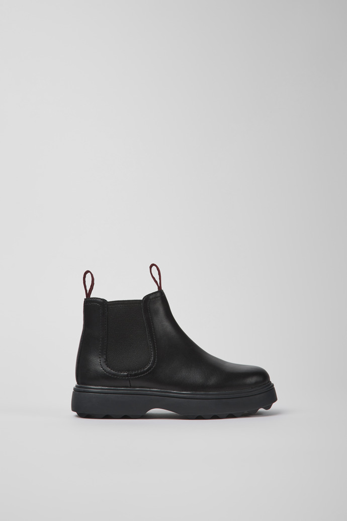 Norte Black leather Chelsea boots for kids
