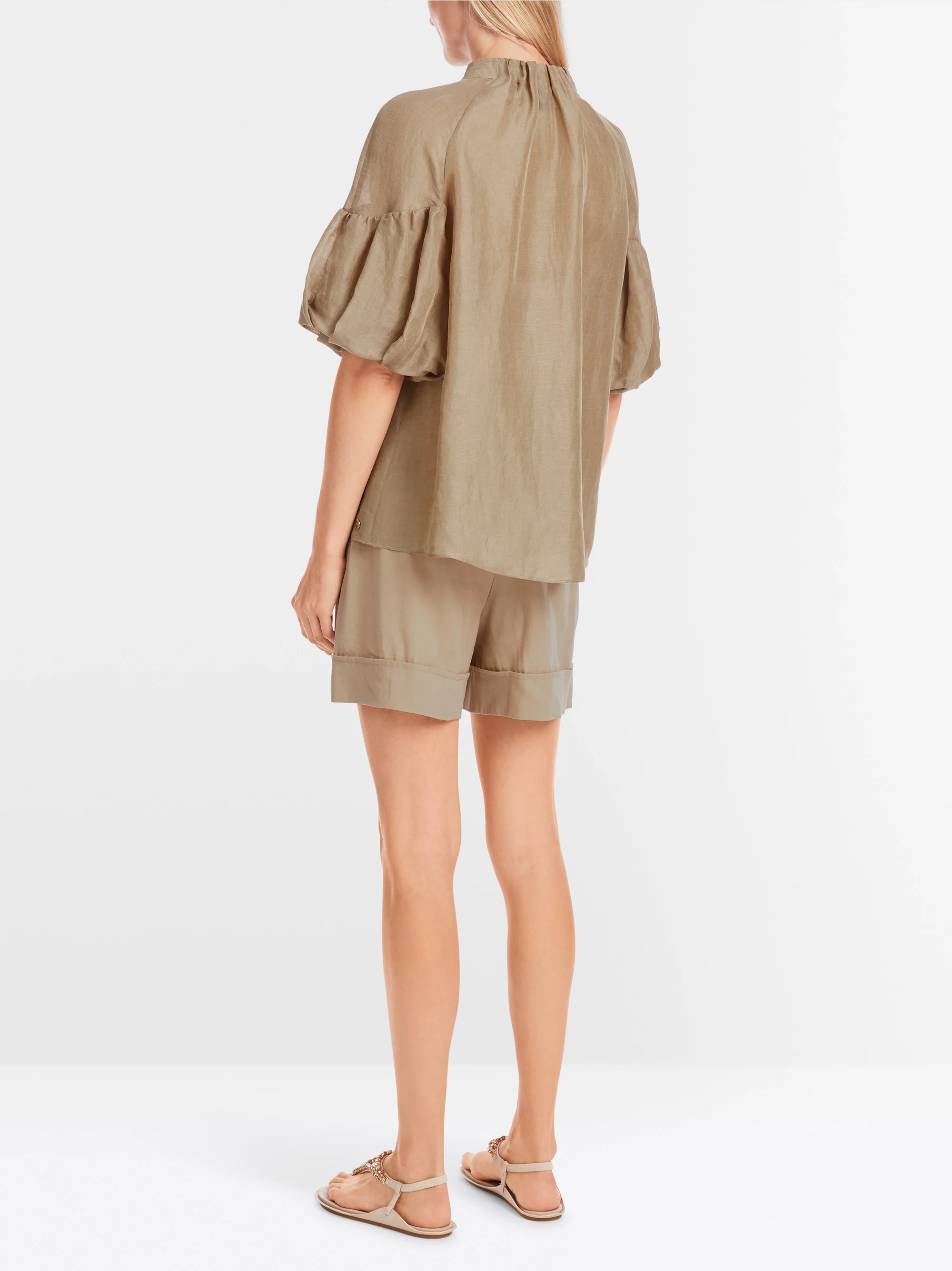 Marc-Cain Plain blouse with balloon sleeves