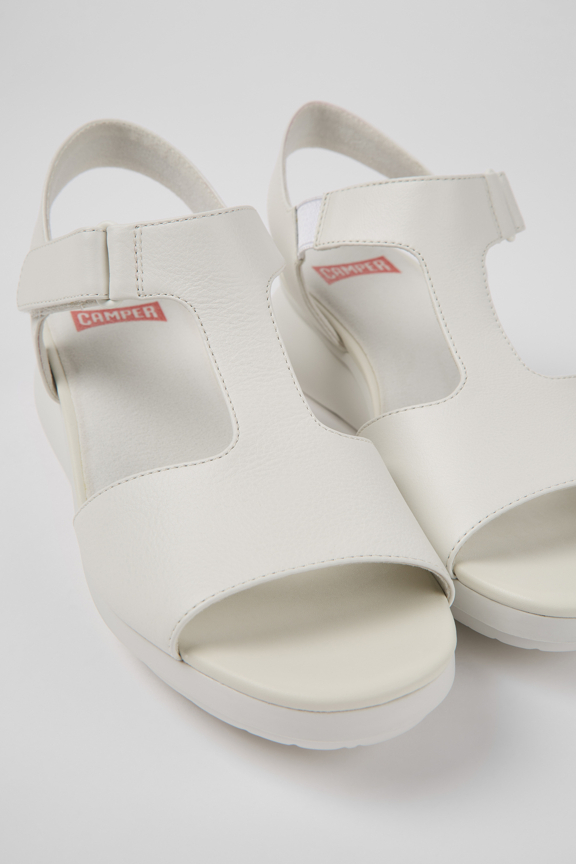 Balloon - White leather sandals for women