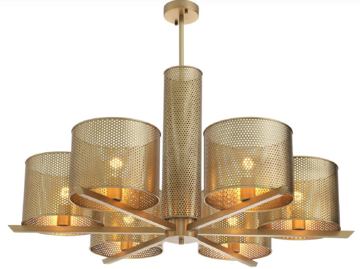 Casa Padrino lámpara de araña de lujo latón antiguo Ø 109 x A. 55,5 cm - Lámpara de araña de metal moderna - Colección de Lujo