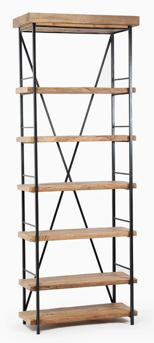 Casa Padrino librer¨ªa aspecto industrial 80 x 35 x H.210 cm vintage roble / metal - estanter¨ªa estanter¨ªa estanter¨ªa dise?o industrial