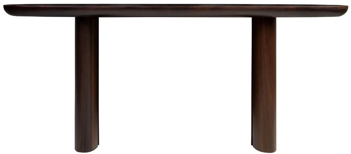 Casa Padrino consola de chapa de eucalipto de lujo marr¨®n oscuro 180 x 45 x A. 75 cm - Consola de madera maciza - Muebles de sala - Calidad de Lujo