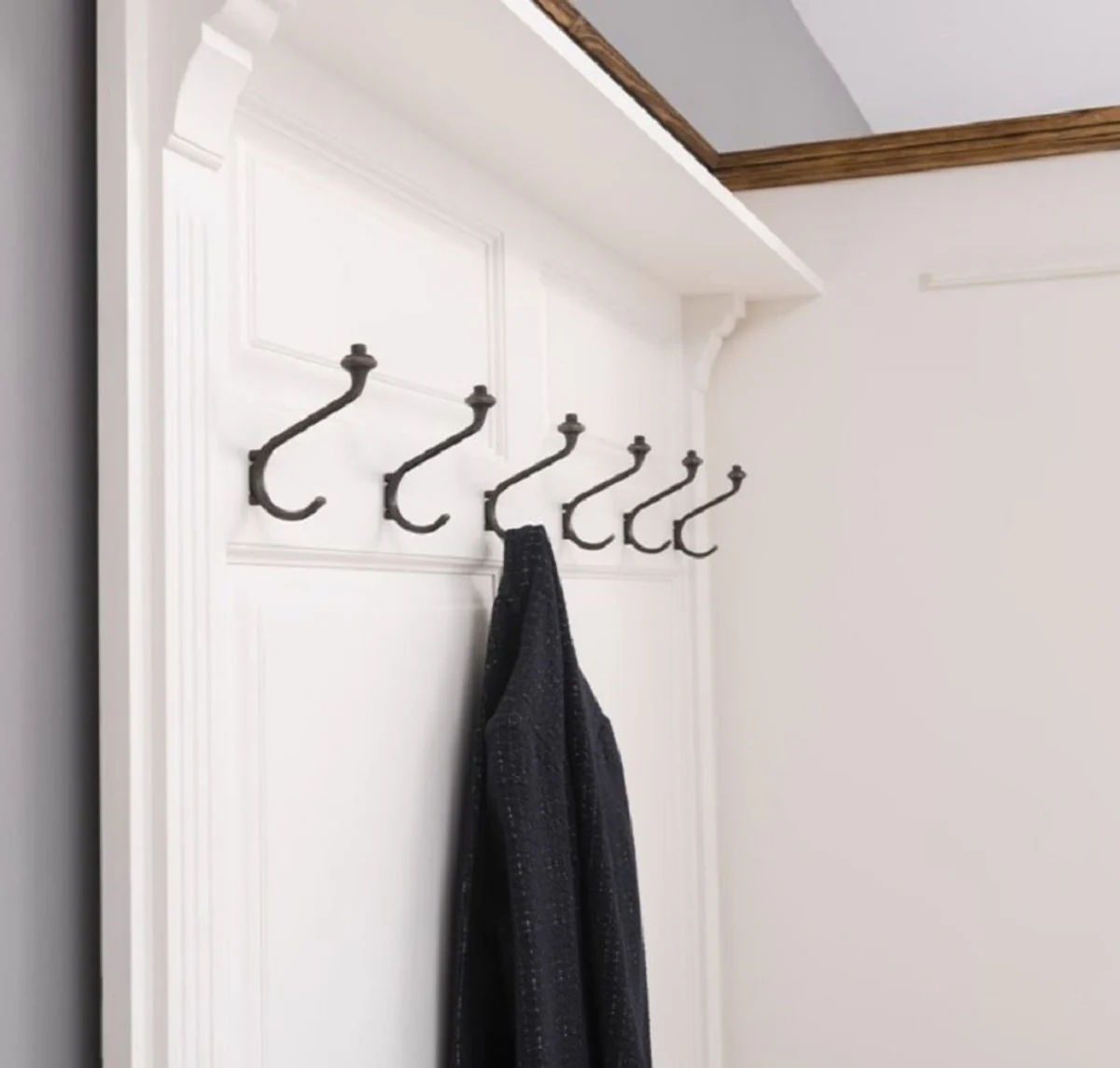 Casa Padrino armario de madera maciza estilo campestre blanco / marr¨®n 205 x 65 x A. 210 cm - Armario de madera maciza - Armario de recibidor - Muebles de estilo campestre