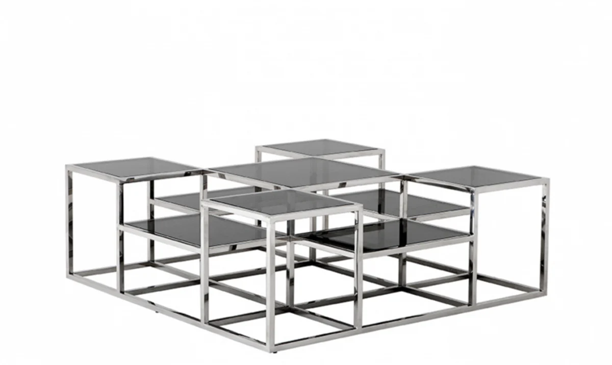 Casa Padrino Art Deco luxury coffee table with smoke glass - living room coffee table - Luxury Collection