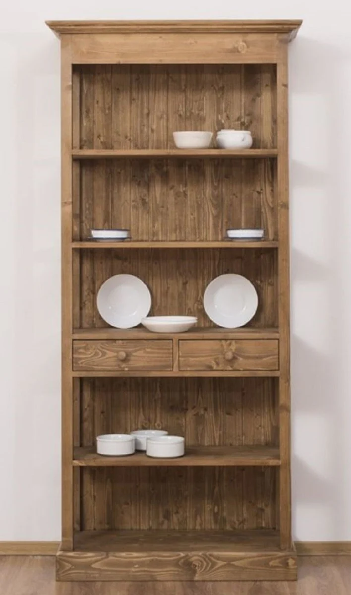 Casa Padrino armario de estilo campestre marr¨®n 91 x 39 x A. 197 cm - Armario de comedor de madera maciza de estilo campestre - Muebles de madera maciza de estilo campestre