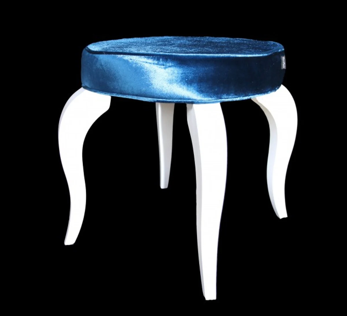 Casa Padrino barroco del taburete de la turquesa / blanco - taburete redondo dise?ador - calidad de lujo