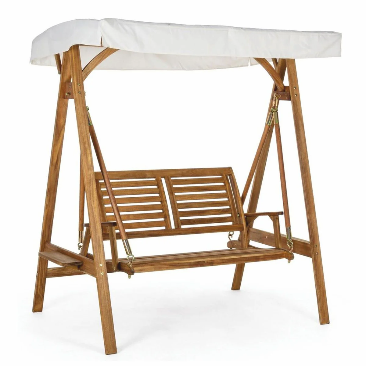 Casa Padrino columpio de Hollywood de lujo marr¨®n / blanco 185 cm - Columpio de jard¨ªn