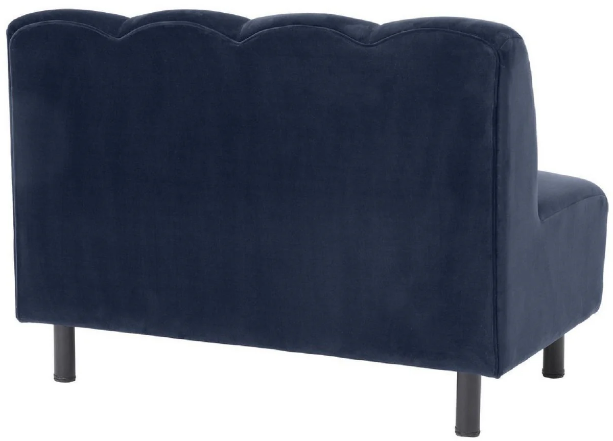 Casa Padrino sof¨¢ de lujo azul medianoche / negro 121 x 75 x A. 87 cm - Sof¨¢ de sal¨®n con terciopelo fino - Muebles de Lujo