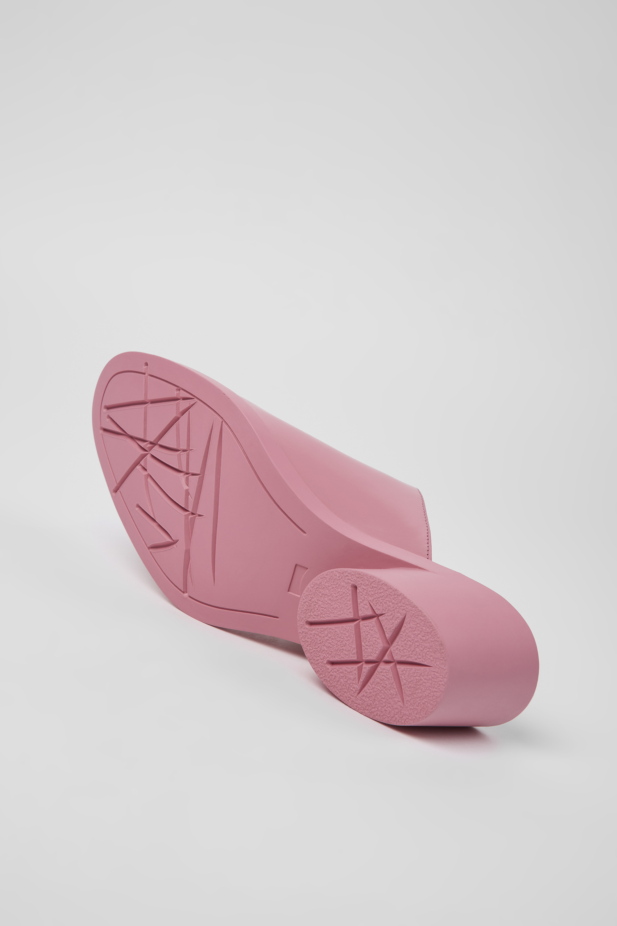 Bonnie - Pink leather mules for women