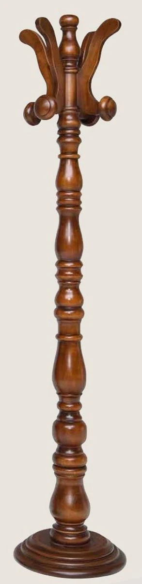 Casa Padrino perchero de pie de lujo marrón Ø 36 x A. 178 cm - Perchero de madera maciza - Perchero mueble - Muebles de hotel - Colección de Lujo - Hecho en Italia
