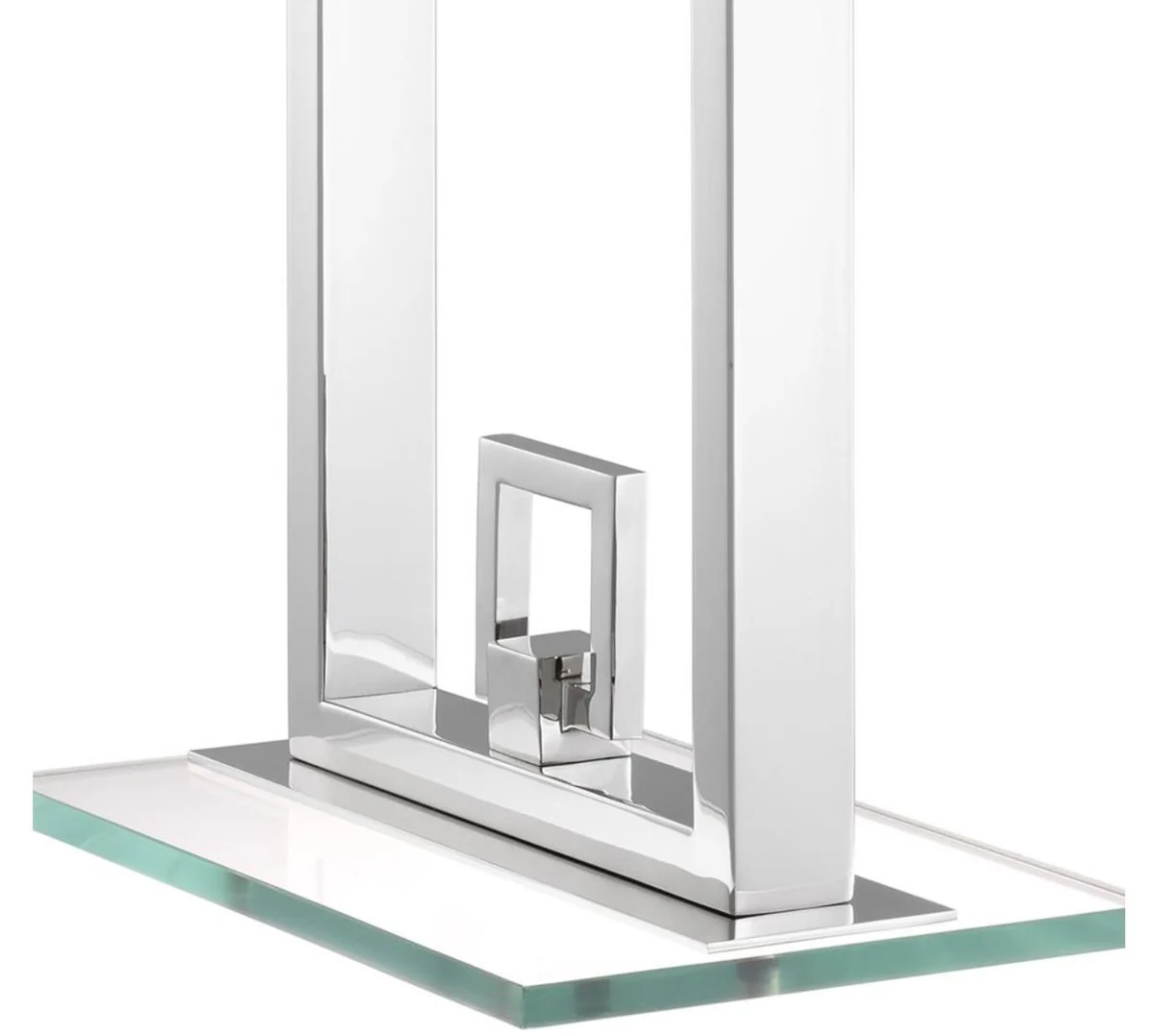 Casa Padrino lámpara de mesa plata / blanco 55 x 25 x H. 88 cm - Lámpara de Mesa de Lujo con Pantalla