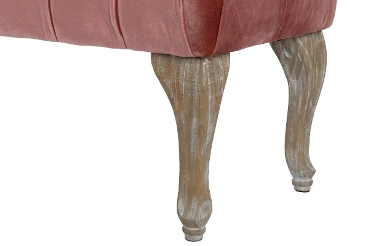 Casa Padrino banco de estilo barroco rosa / marrón antiguo 100 x 40 x H. 42 cm - Mueble Barroco