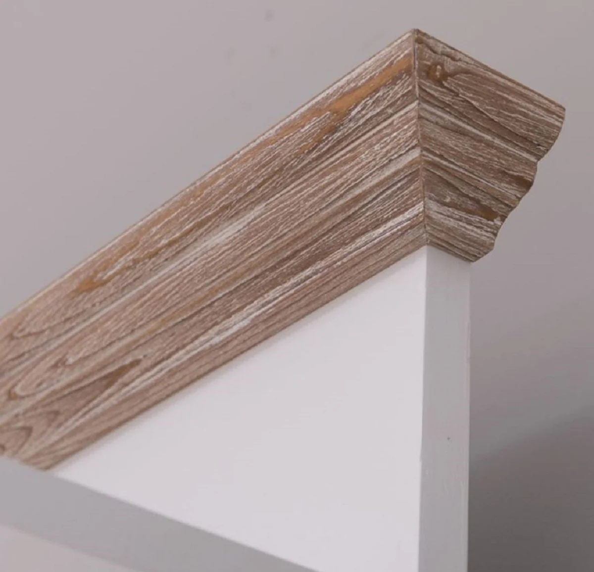 Casa Padrino armario de madera maciza estilo campestre blanco / natural 205 x 65 x A. 210 cm - Armario de madera maciza - Armario de recibidor - Muebles de recibidor - Muebles de estilo campestre