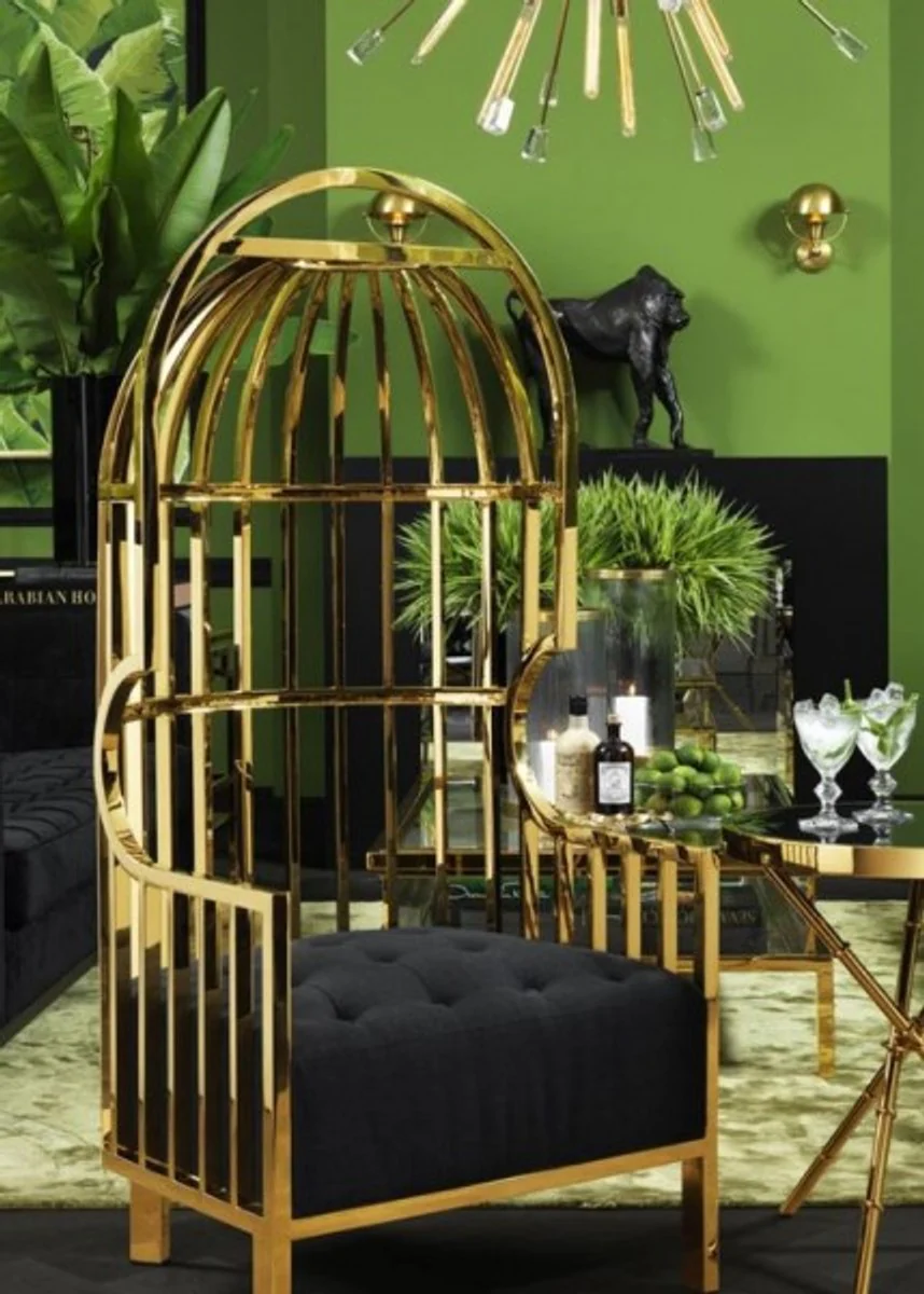 Casa Padrino luxury designer hotel salon armchair gold - Luxury Collection