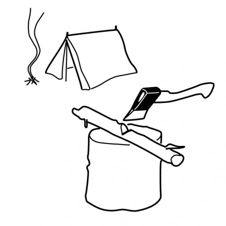 Bahco Hacha HGPS 38 cm - Hacha de camping mango fresno curvado