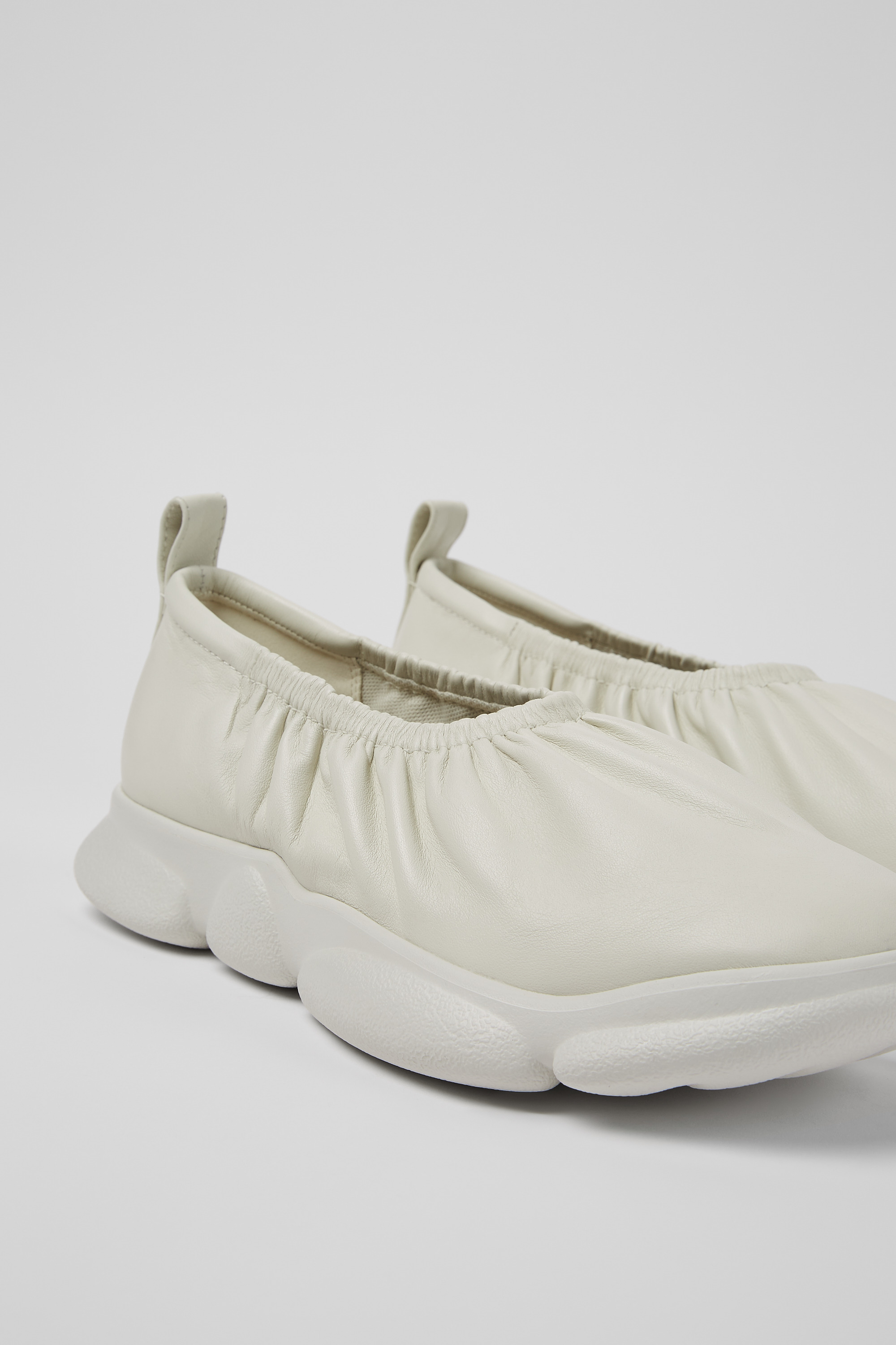 Karst - White leather ballerinas for men